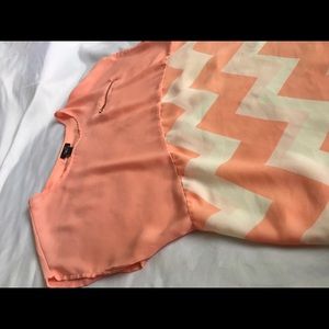 Coral/Pink Chiffon Flowy Tee Shirt